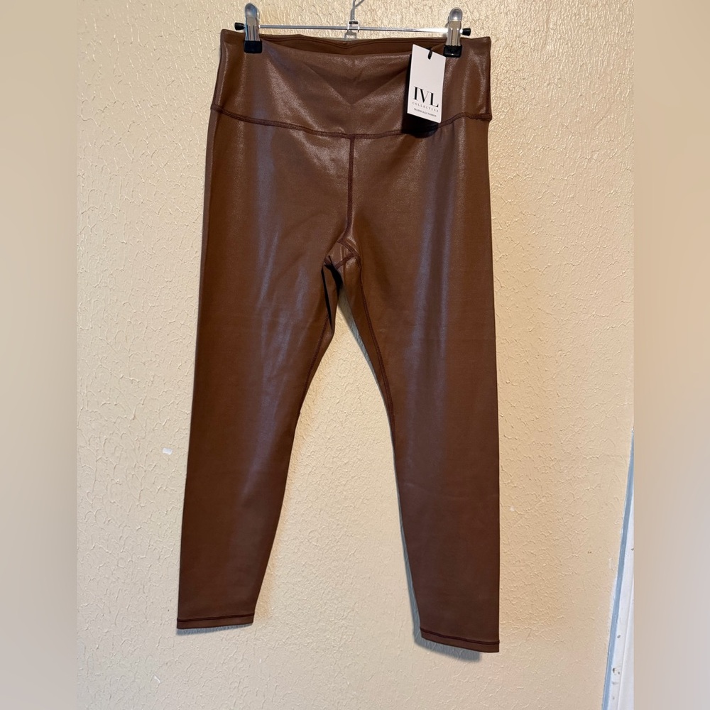 IVL Collective Leggings‎ Size 10 Brown NWT Pull On